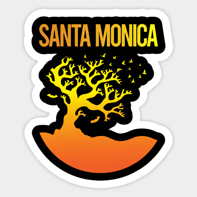 Neon Tree Art Santa Monica Sticker by rosenbaumquinton52